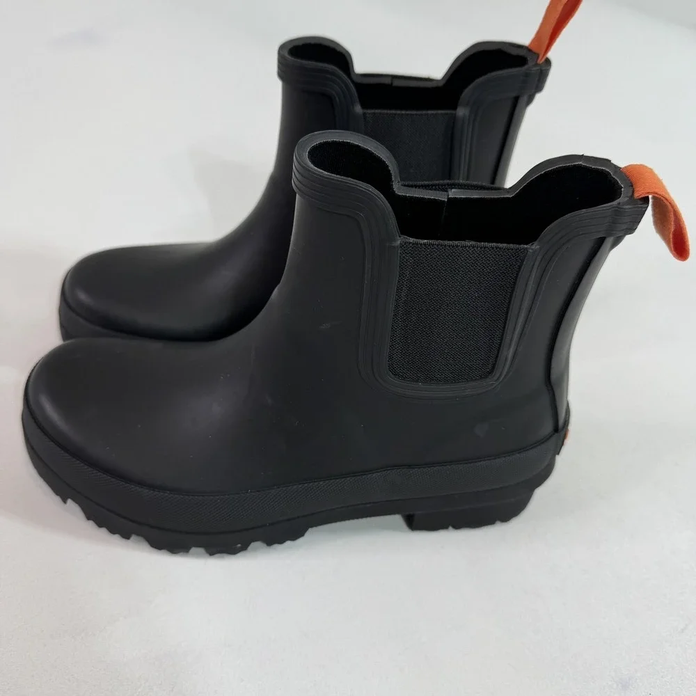 SWIMS Rain Boots Mens Size 3‎ Black Waterproof Rubber Chelsea Ankle Slip On